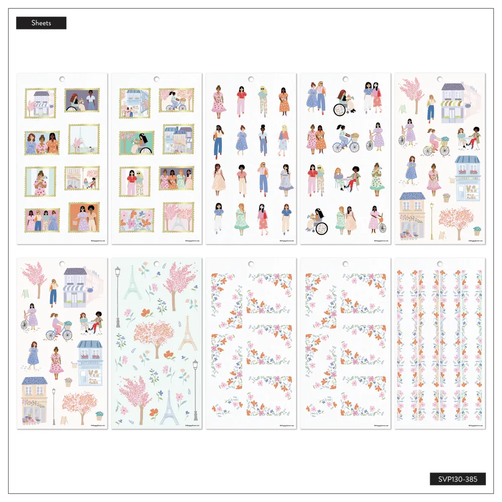 Happy Planner Happy in Paris stickers value pack 498 pièces