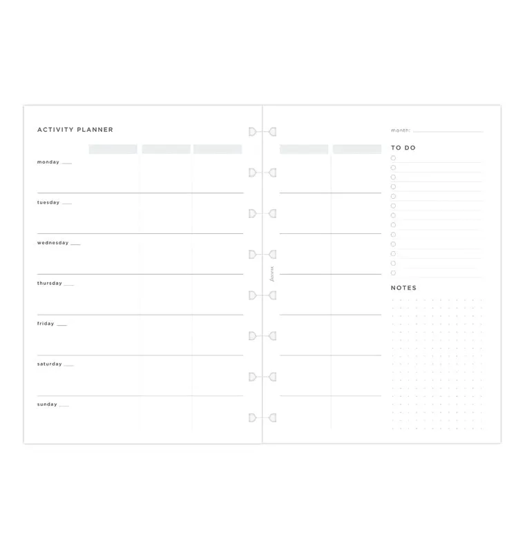 Filofax Classic A5 recharge activity planner minimal