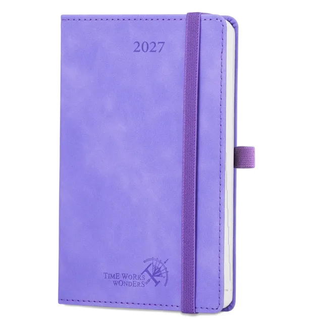 Poprun CENLA6-27 agenda semainier A6 2027 avec notes lilas