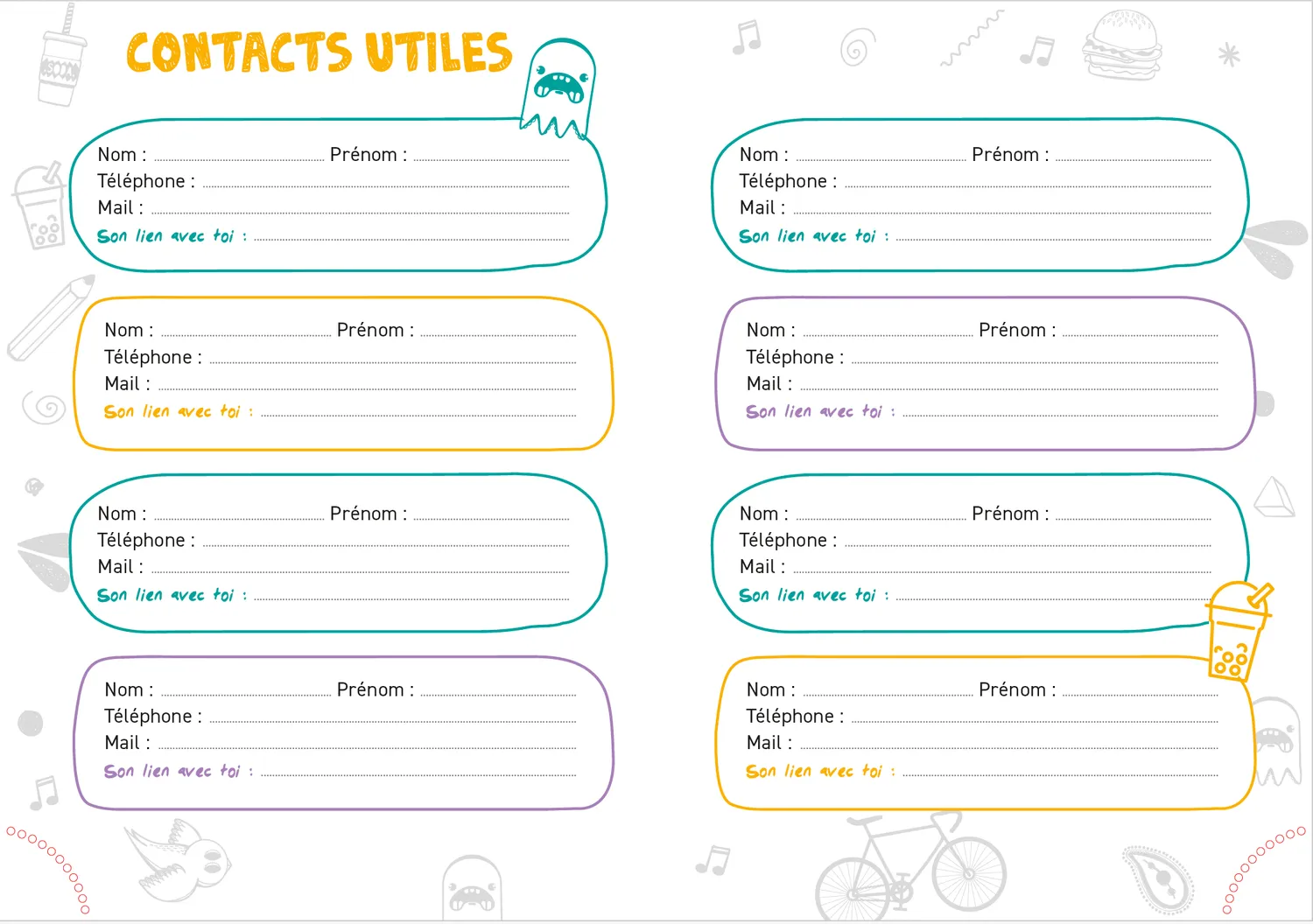 Frigobloc Mon agenda créatif spécial sixième 2024-2025 agenda personnalisable