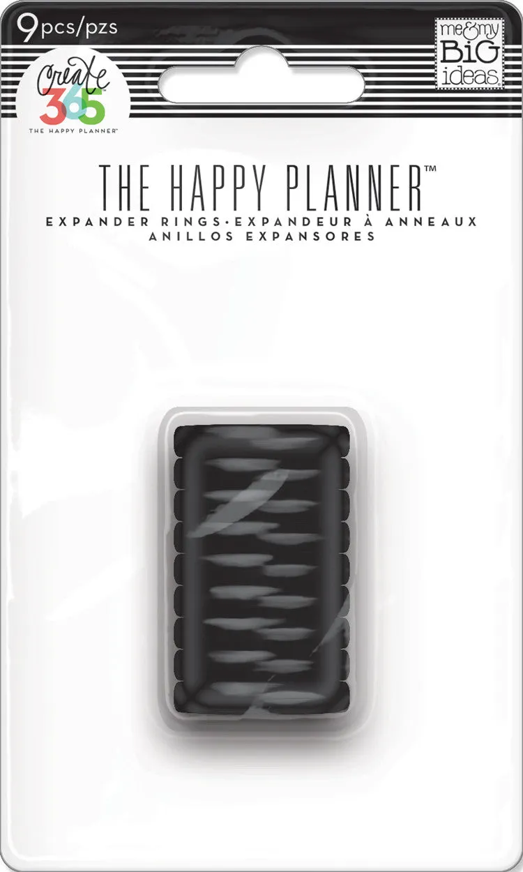 Happy Planner mini disques noirs lot de 9 anneaux 19 mm