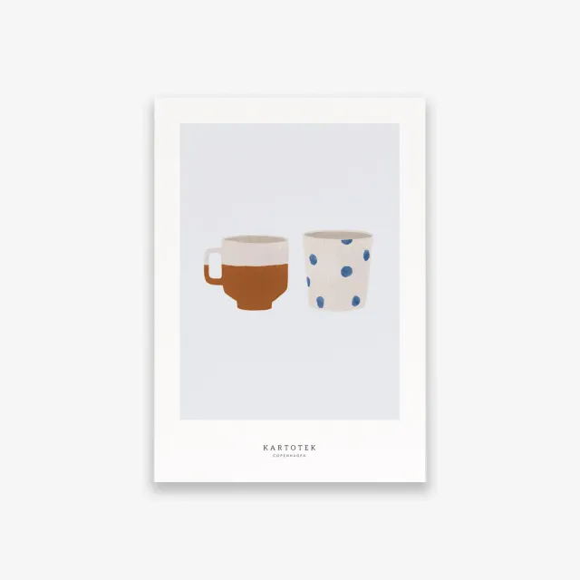 Kartotek Two Cups carte affiche A5 deux tasses