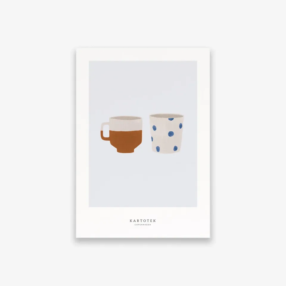 Kartotek Two Cups carte affiche A5 deux tasses