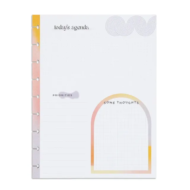 Happy Planner Today's Agenda papier recharge Classic 40 feuilles