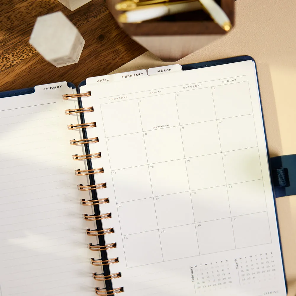 Happy Planner Citrine 2027 agenda spiralé A5 pro bleu marine