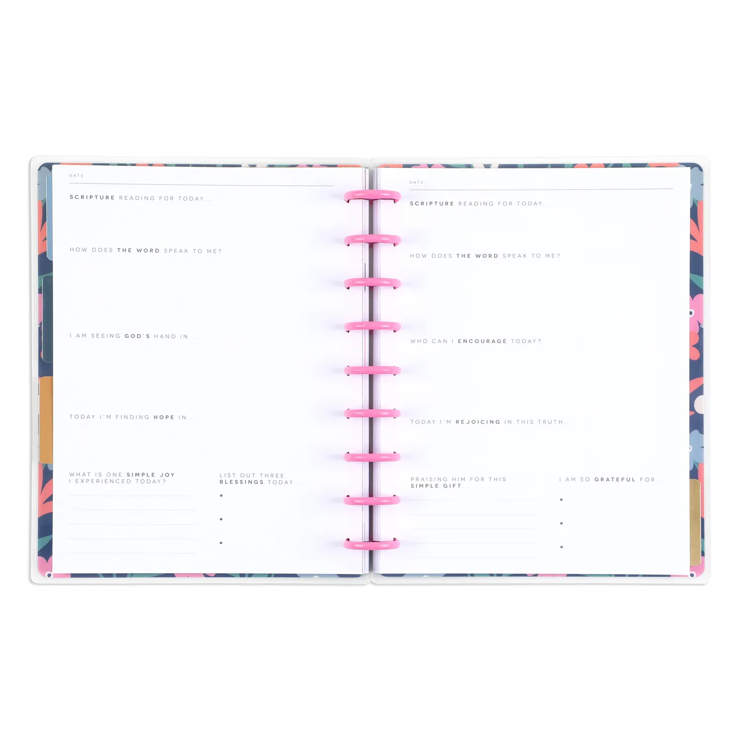 Happy Planner Bold Blossoms journal guidé Classic foi 80 feuilles