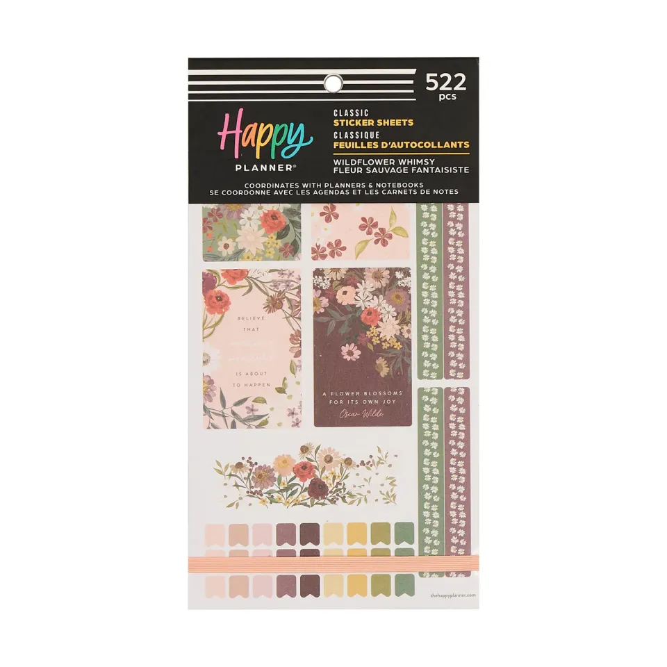 Happy Planner Wildflower Whimsy stickers value pack 30 feuilles floral
