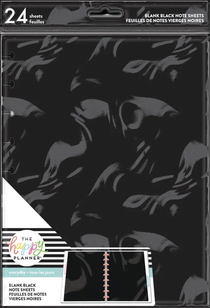 Happy Planner Everyday Black recharge papier noir Classic 24 feuilles