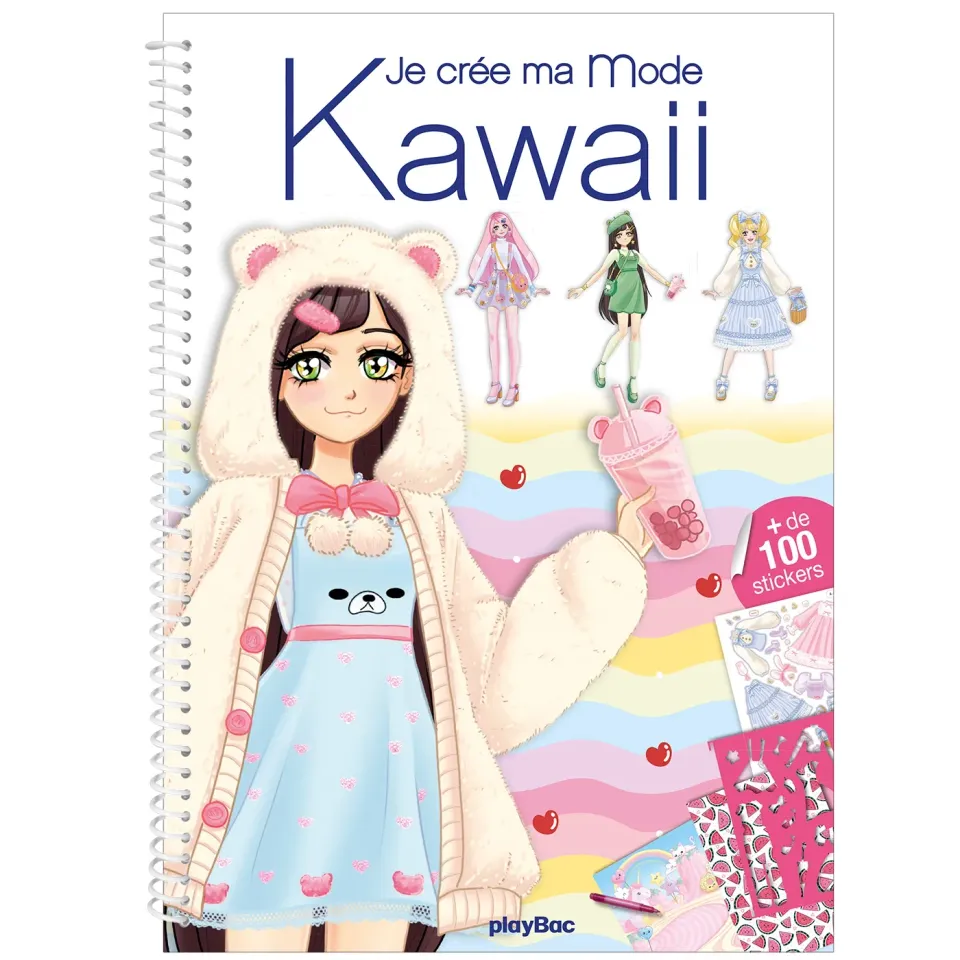 Frigobloc Je crée ma mode cahier Kawaii 2026 stickers