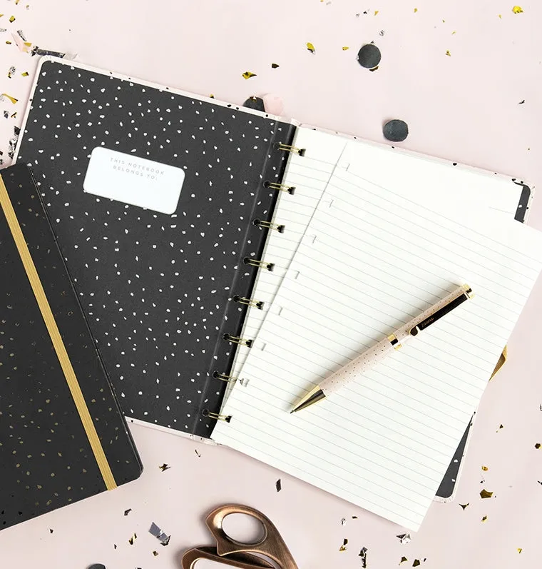 Filofax Confetti A5 carnet rechargeable anthracite ligné