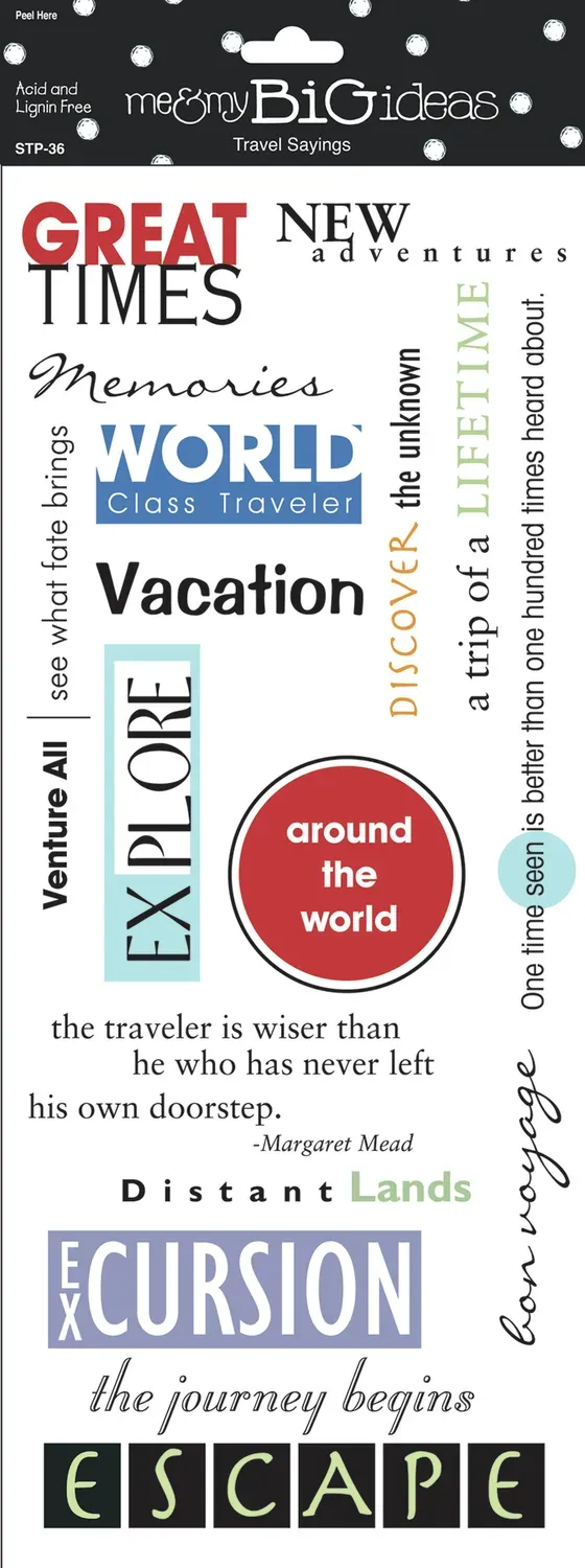 Happy Planner Pack Your Bags planche stickers voyage