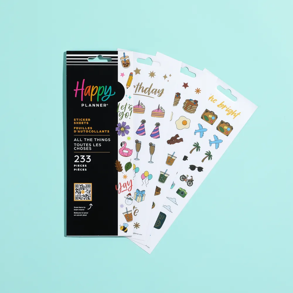 Happy Planner All the Things stickers icônes 233 pièces