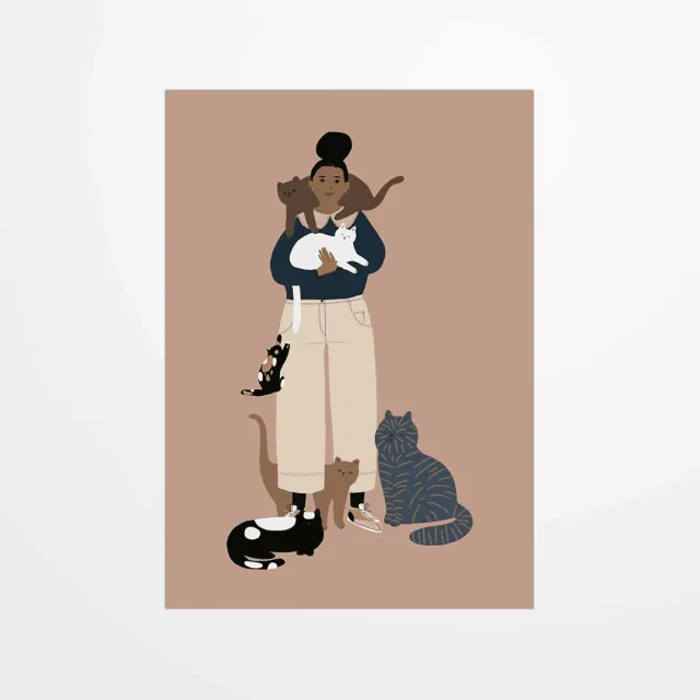 My365 Jennifer Bouron Crazy cat lady carte postale chat