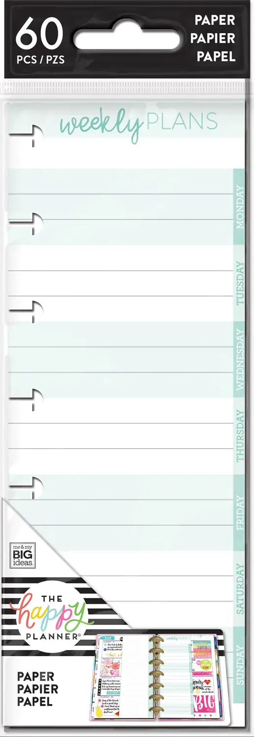 Happy Planner Weekly Notes recharge Mini 60 feuilles