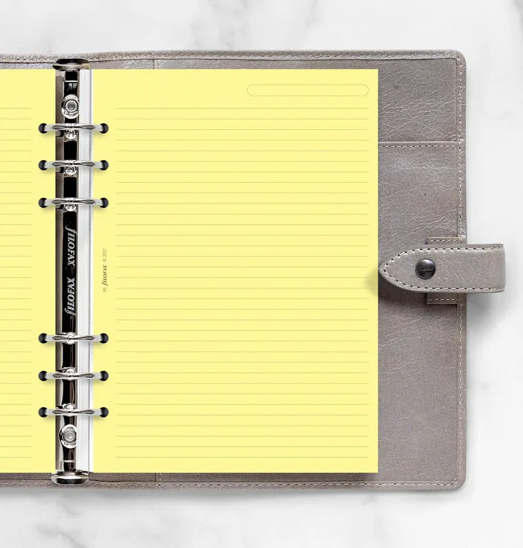 Filofax recharge papier ligné jaune A5 25 feuilles