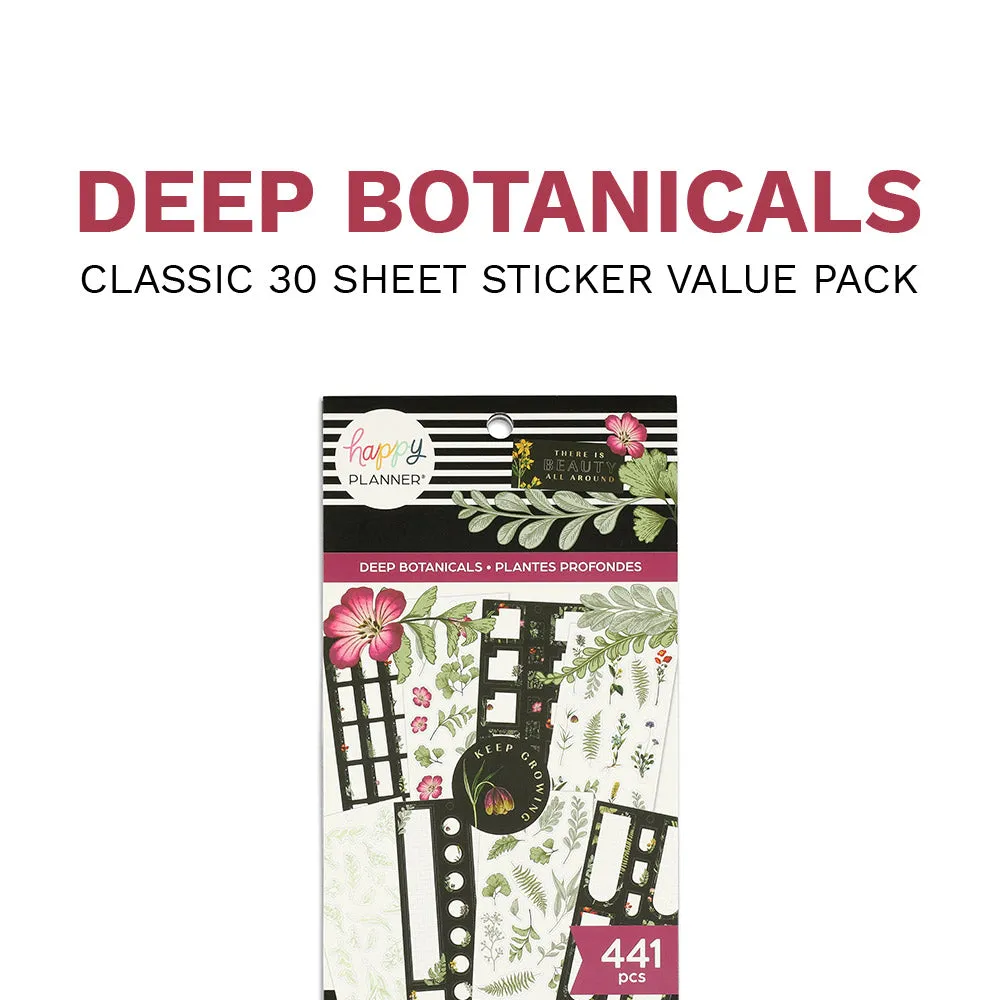 Happy Planner Deep Botanicals stickers floral 441 pièces