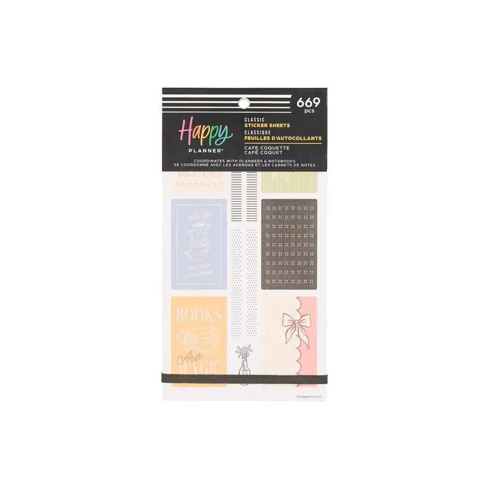 Happy Planner Café Coquette stickers value pack 30 feuilles