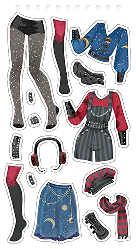 Frigobloc Mode Academy Gothic carnet créatif avec bracelet