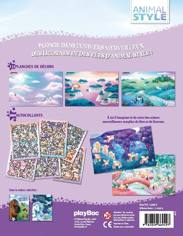 Animal Style stickers licornes et fées cahier 300 autocollants