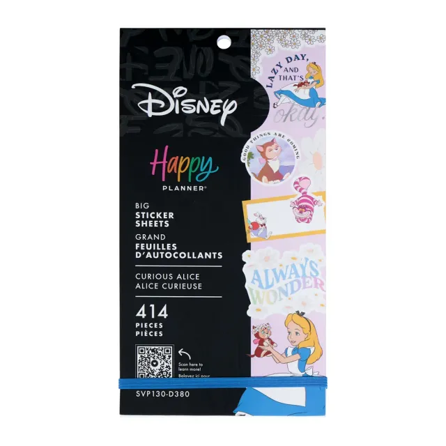 Happy Planner Disney Alice carnet stickers big 30 feuilles 414 pièces