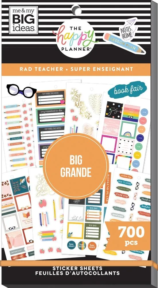 Happy Planner Teacher Checklist bundle classe Big 700 stickers