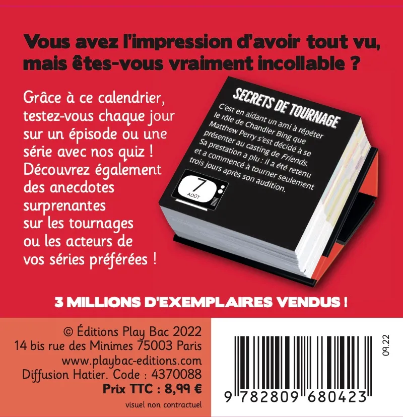 Frigobloc 365 séries cultes mini calendrier quiz quotidien