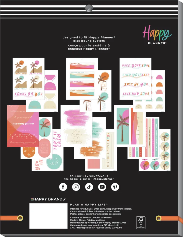 Happy Planner Organic Wellness stickers Large 15 planches 78