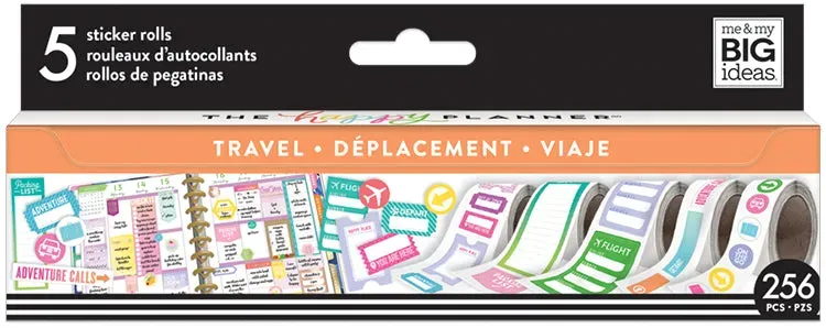 Happy Planner Travel rouleaux stickers 5 motifs