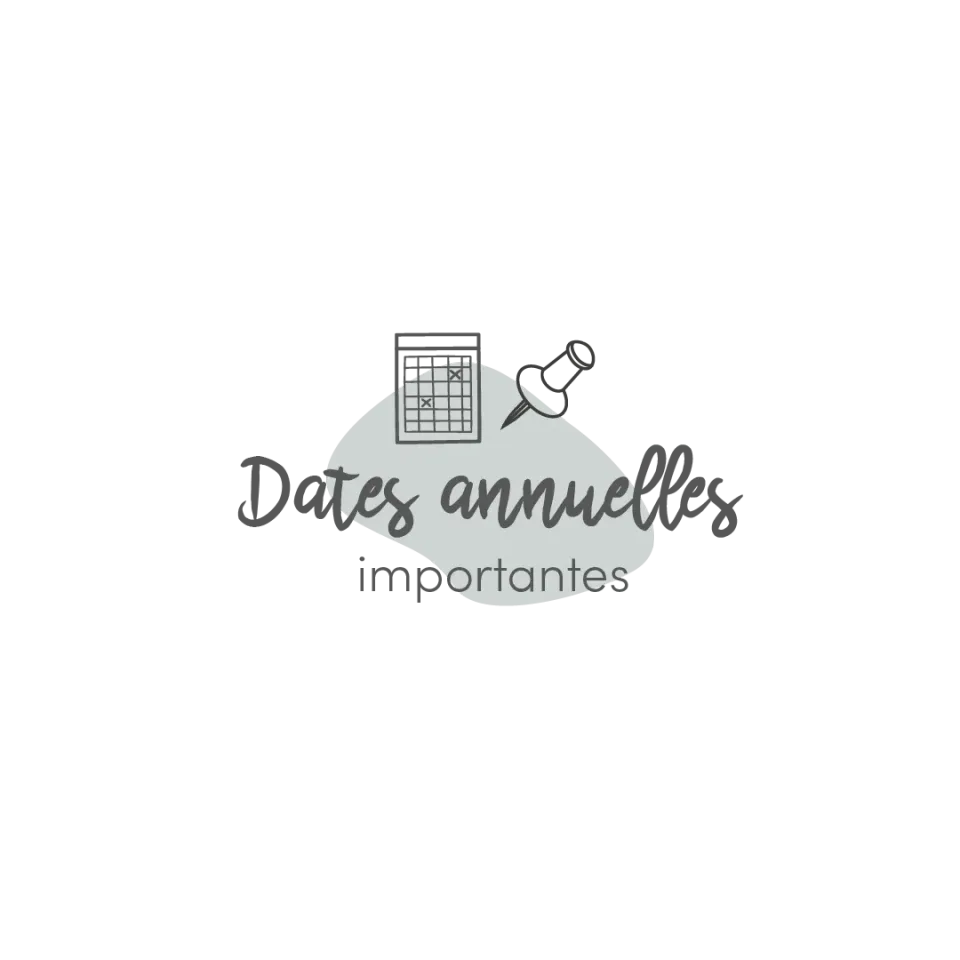 Les Belles Combines Feuille dates importantes fiche annuelle française