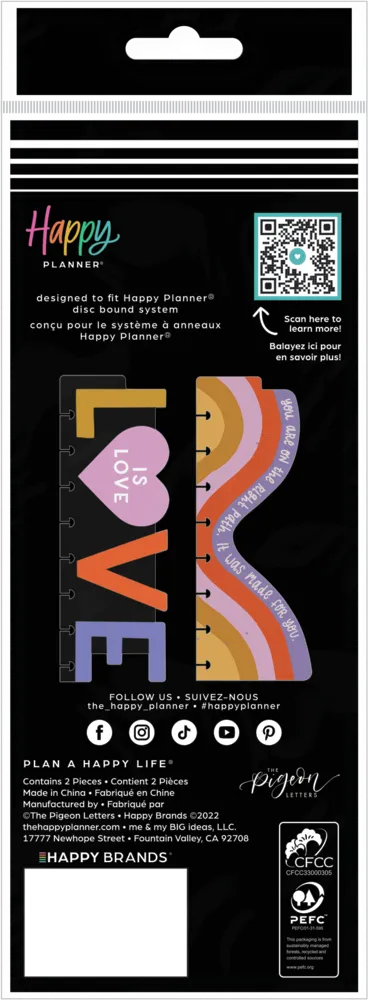 Happy Planner Love is Love marque-pages Classic lot de 2