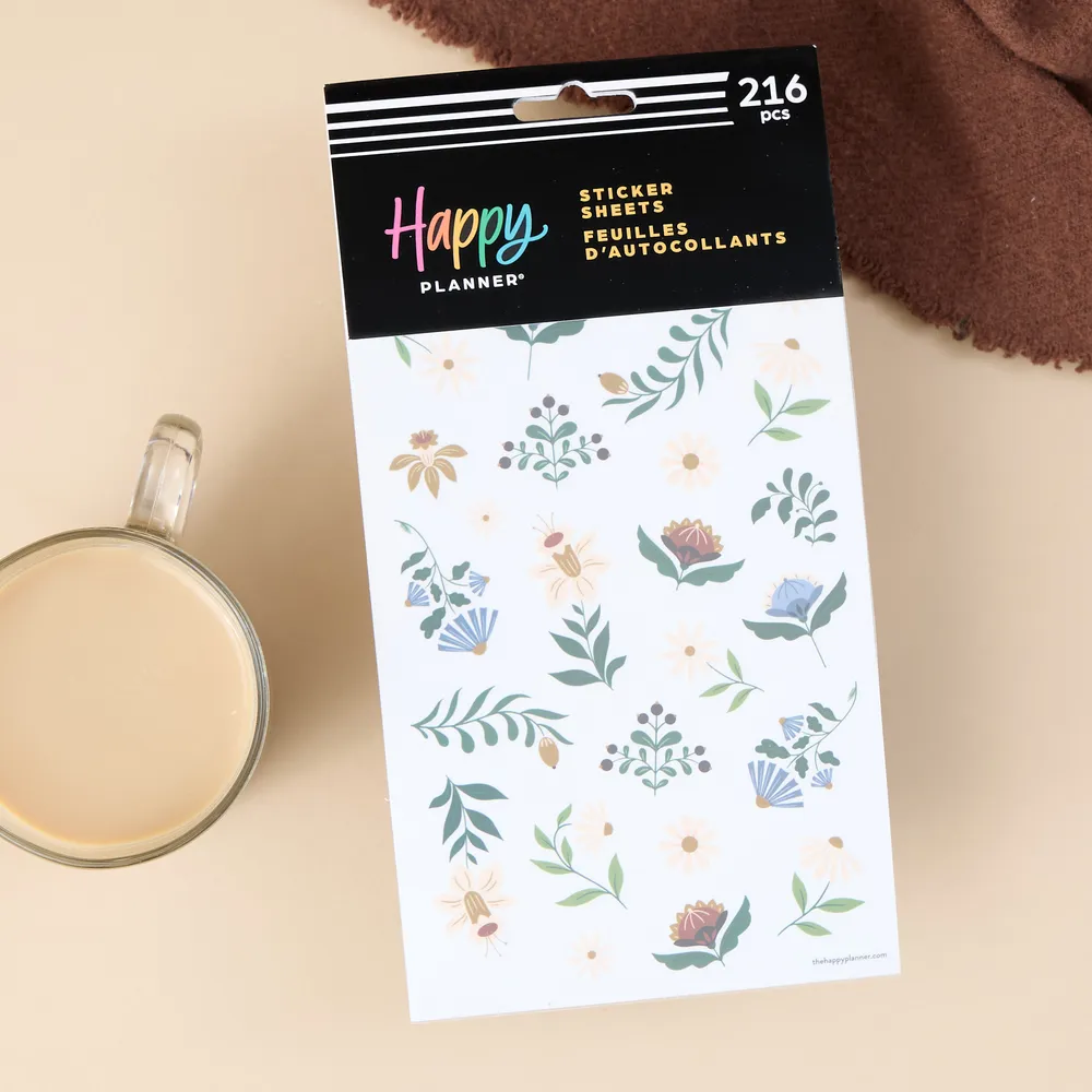 Happy Planner Forest Flowers stickers 10 planches nature