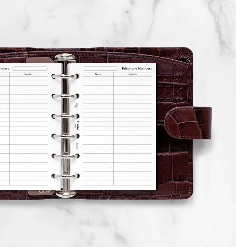 Filofax répertoire téléphonique Pocket 20 feuilles