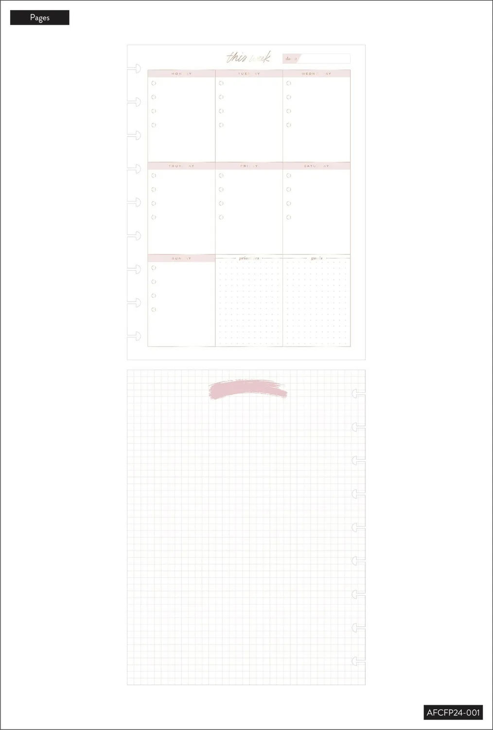 Happy Planner Minimalist recharge Classic 24 fiches planning hebdo