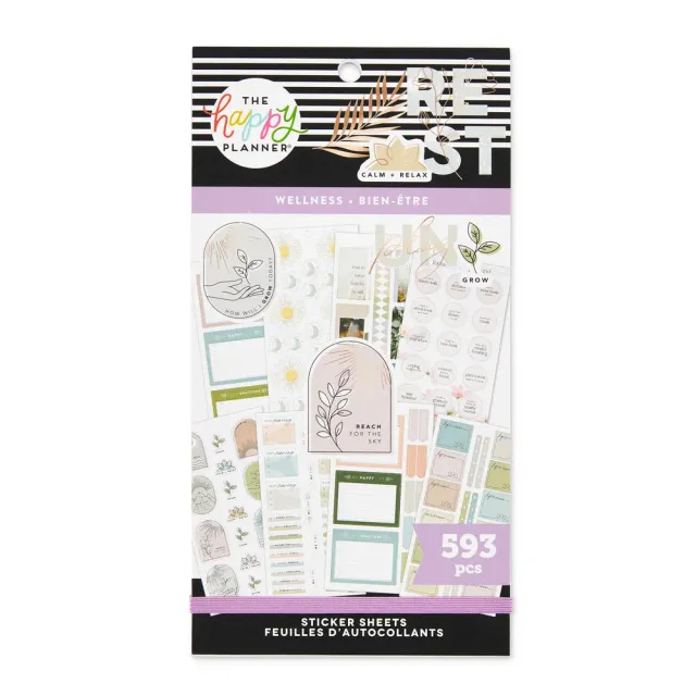 Happy Planner Nature of Wellness stickers 30 planches 593 stickers