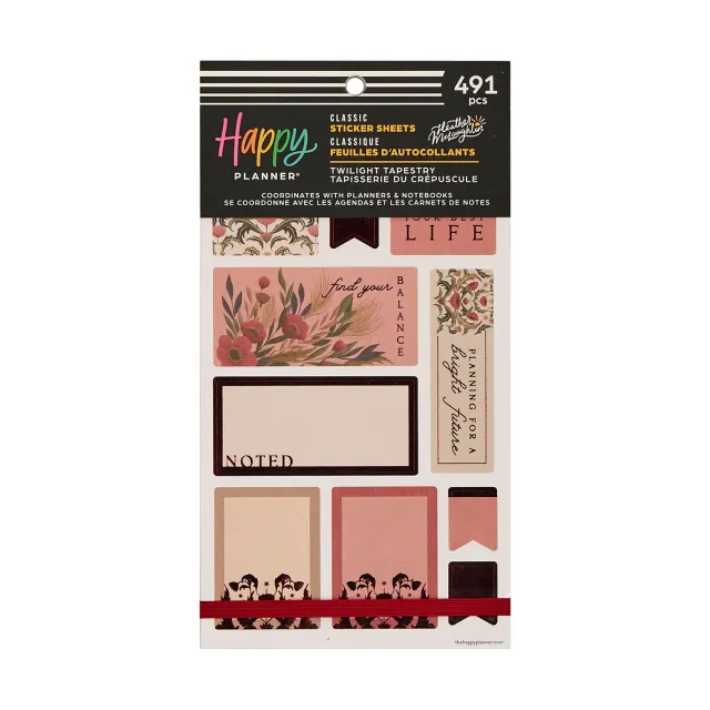 Happy Planner Twilight Tapestry livre stickers 30 feuilles
