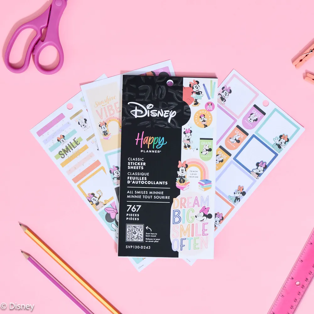 Happy Planner Disney Minnie Mouse stickers teacher Classic 767 pièces