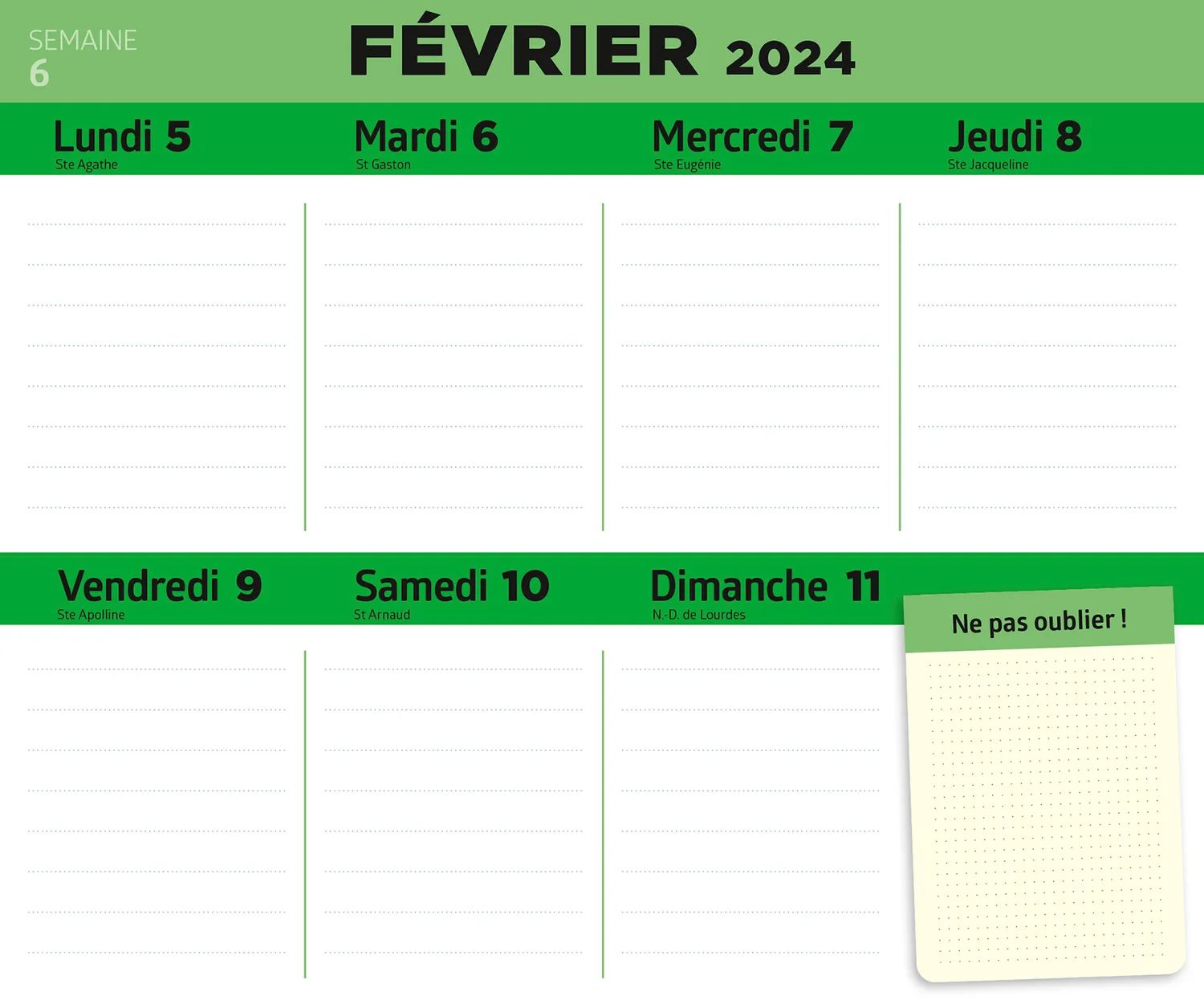 Frigobloc Hebdomadaire 2024 Simplissime calendrier familial aimanté