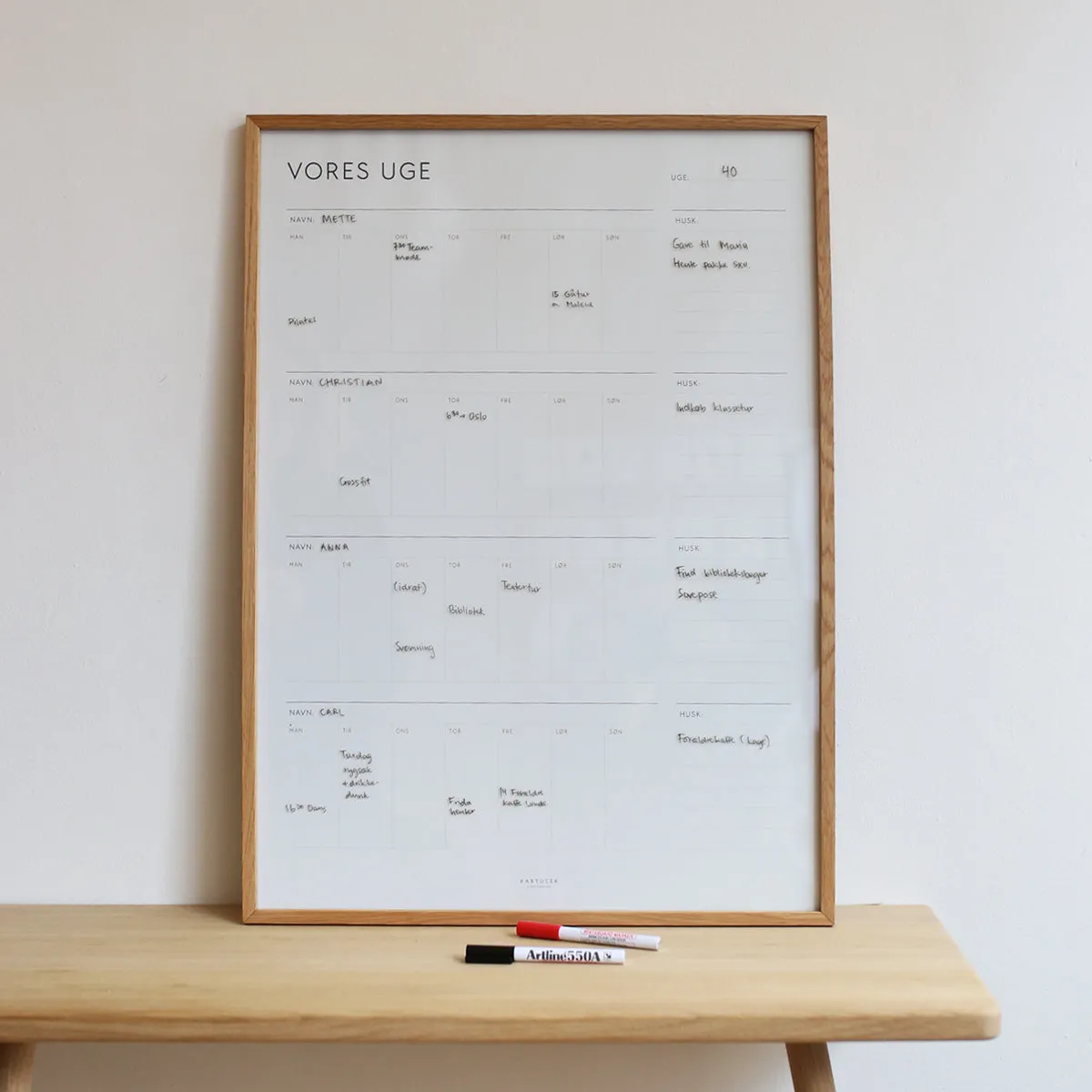 Kartotek Vores Uge affiche planning semaine 50x70