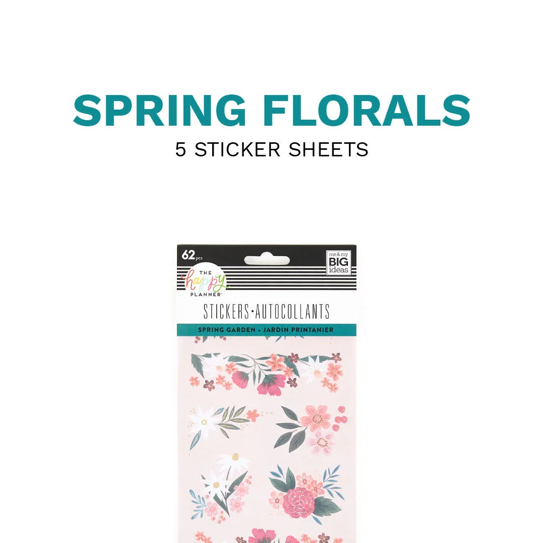 Happy Planner Spring Florals stickers fleurs 62 pièces