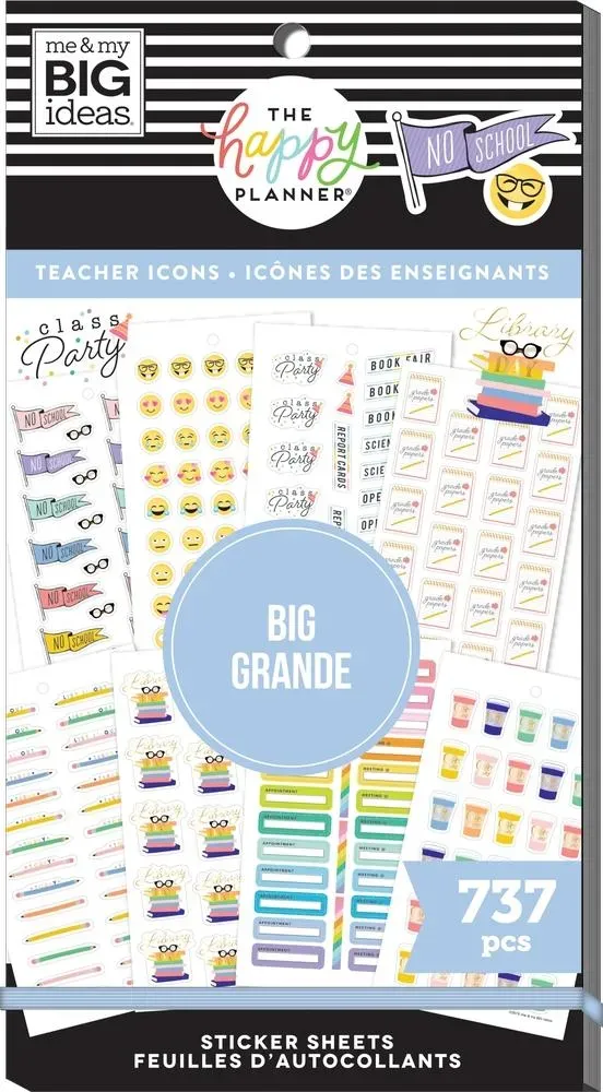 Me & my big ideas Happy Stickers Icons Teacher stickers Big 737 pièces