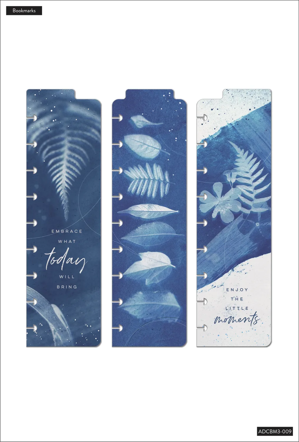 Happy Planner Cyanotype marque-pages Classic lot 3