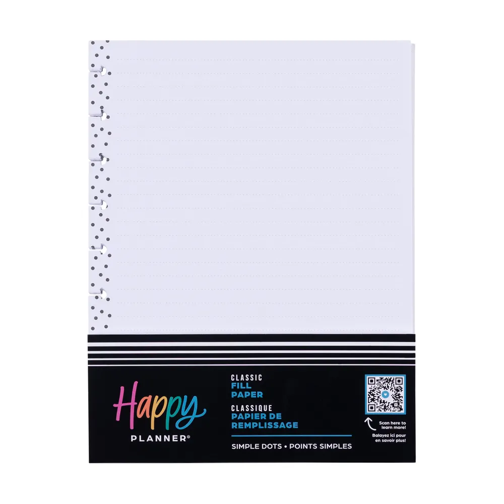 Happy Planner Classic Simple Dots recharge papier pointillé 40 feuilles