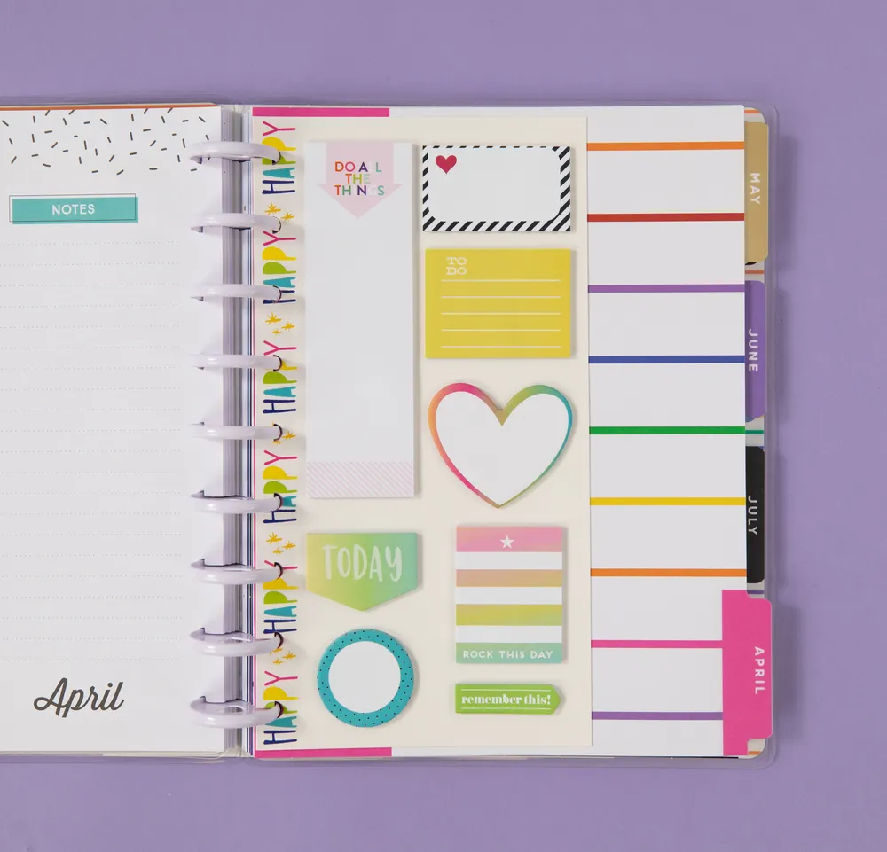 Me & my big ideas Classic Rock This Day sticky notes x8 couleurs vives