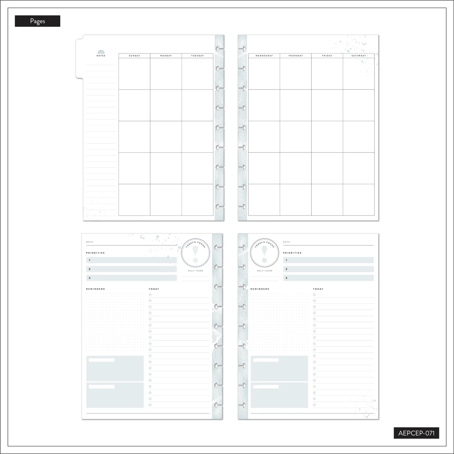 Happy Planner Funky Abstracts recharge quotidienne Classic 3 mois