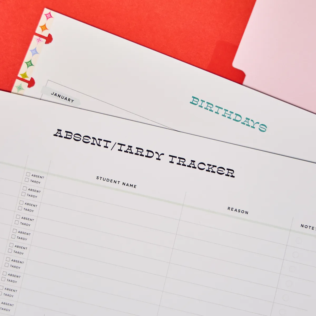 Happy Planner Mod Teacher Big pack présences anniversaires