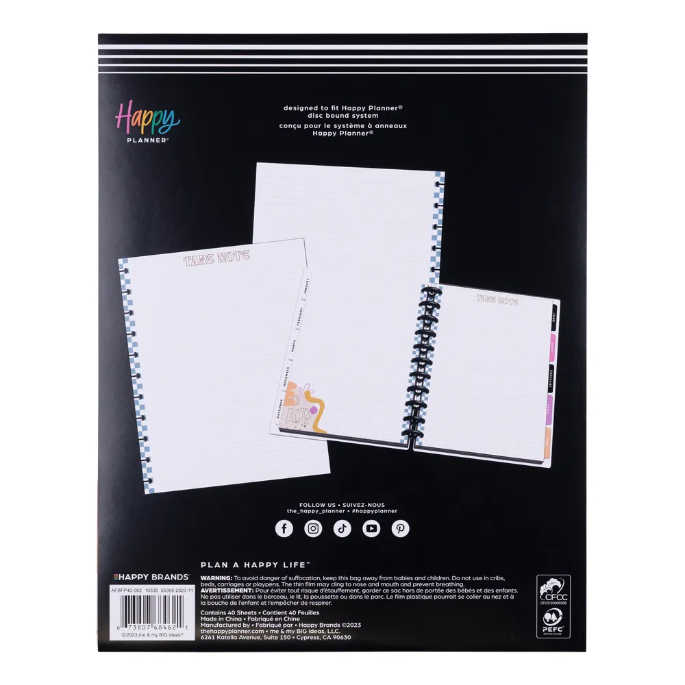 Happy Planner Canyon Modern recharge grand pointillés 40 feuilles