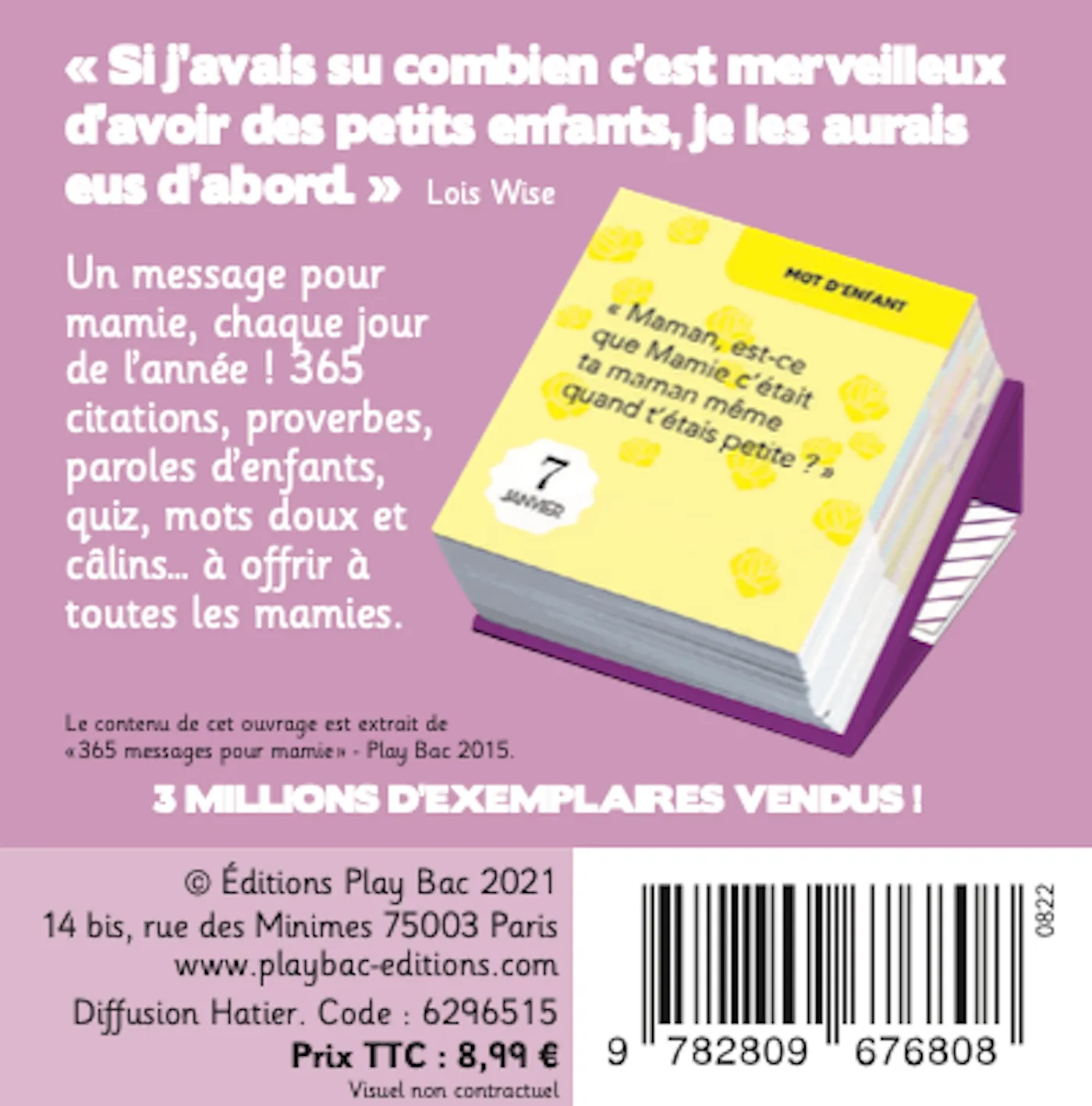 Frigobloc Mini calendrier 365 petits mots pour Mamie