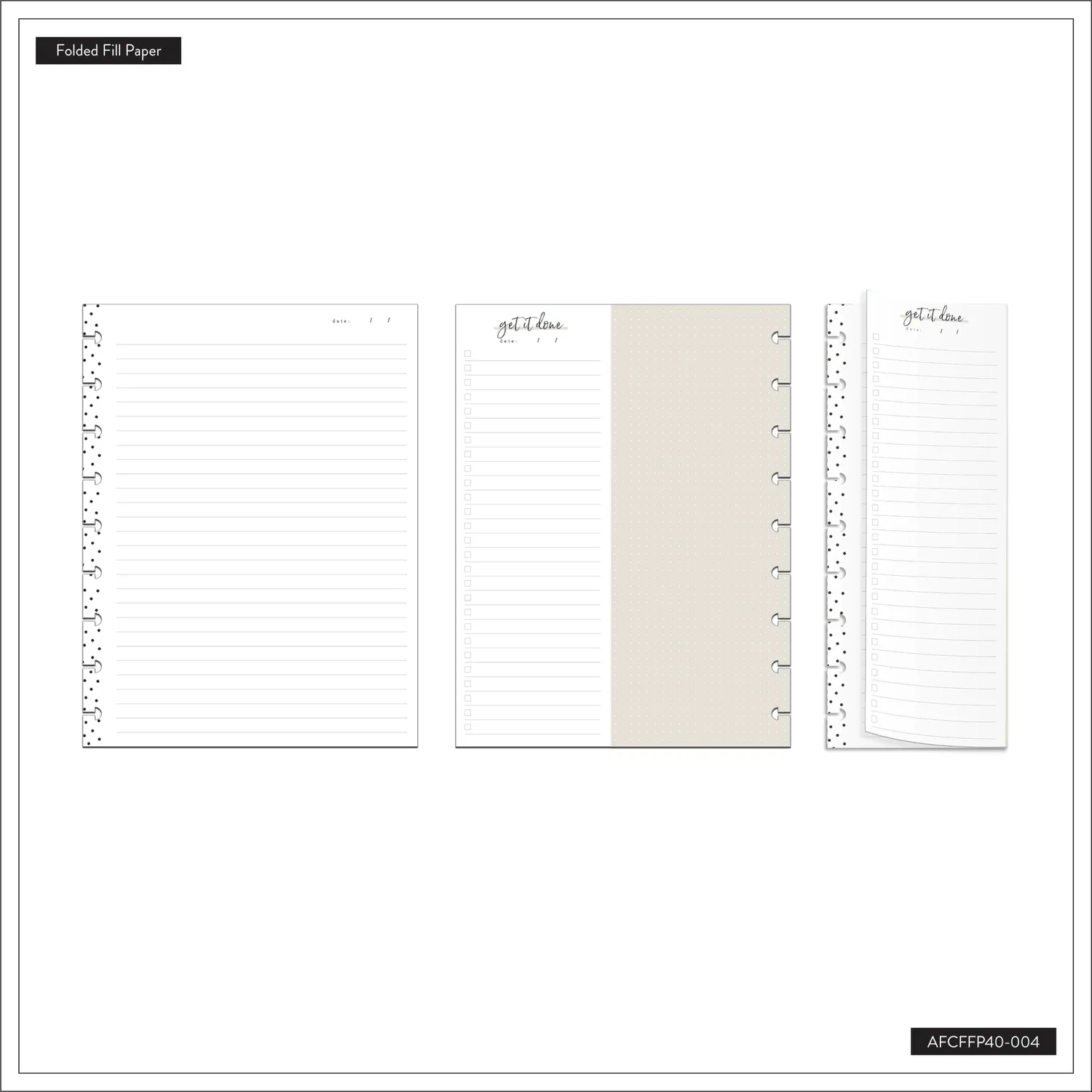 Happy Planner Feeling Dotty recharge papier Classic 40 feuilles ligné