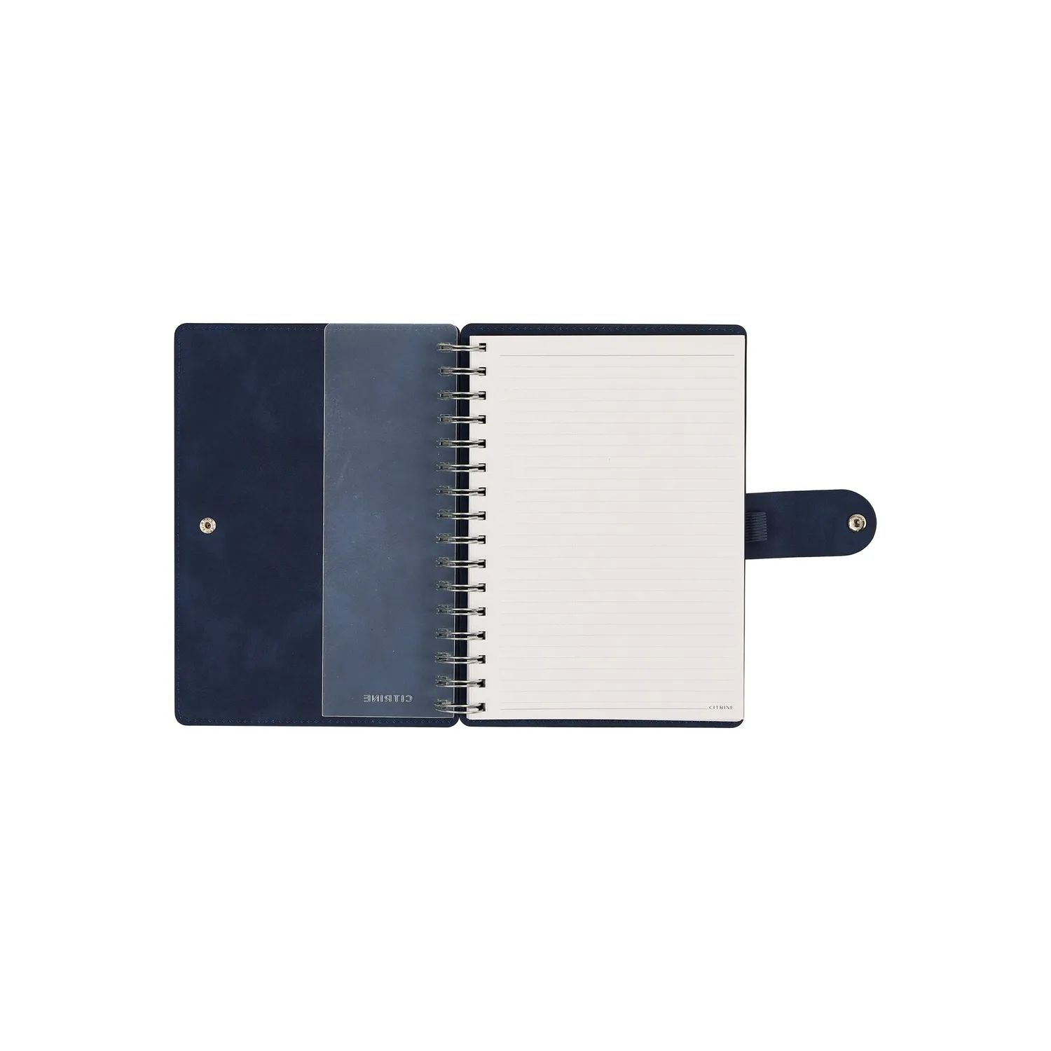 Citrine Navy carnet spirale A5 pointillé ligné rechargeable
