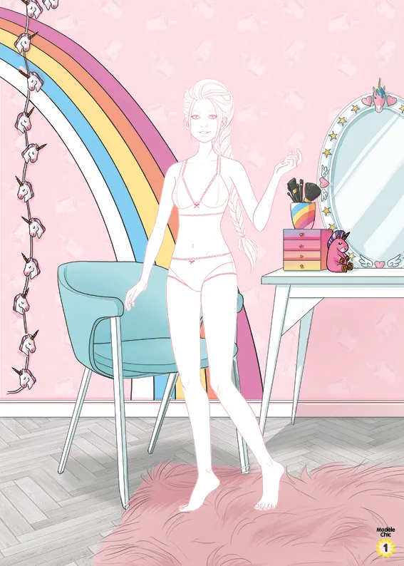 Frigobloc Je crée ma mode Licorne 2026 cahier créatif 6 ans